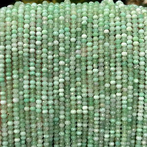 Australian Chrysoprase 3x2mm faceted rondelle natural gemstone beads 15" strand - Oz Beads 
