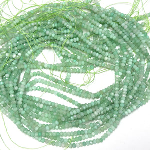 Australian Chrysoprase 3x2mm faceted rondelle natural gemstone beads 15" strand - Oz Beads 