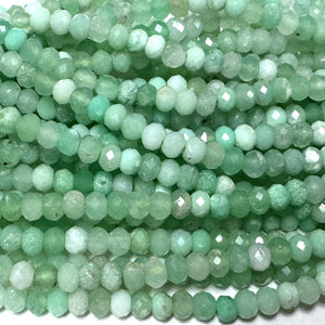 Australian Chrysoprase 3x2mm faceted rondelle natural gemstone beads 15" strand - Oz Beads 