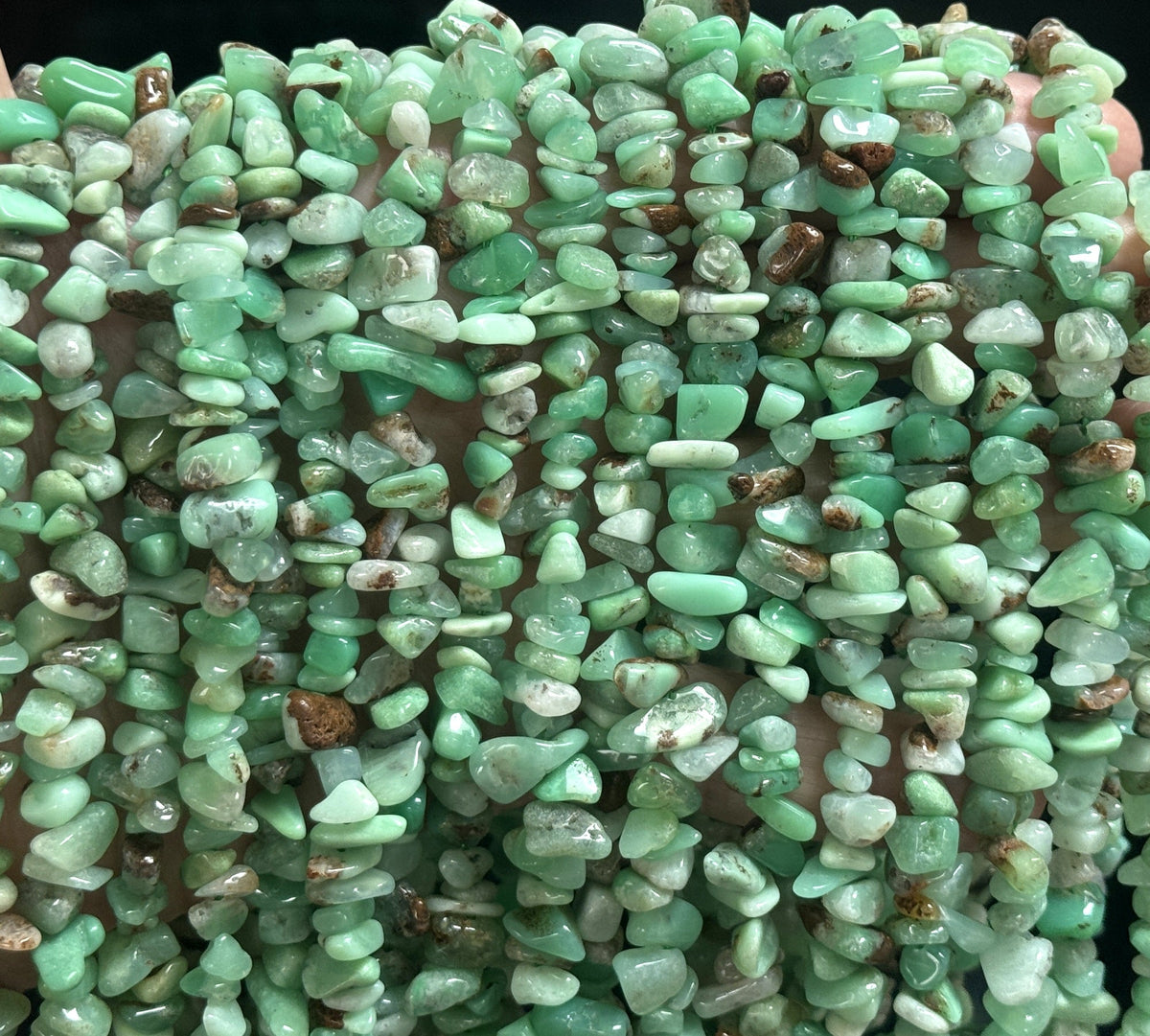 Australian Chrysoprase 6-12mm chip nugget beads natural gemstone chips 16" strand - Oz Beads 