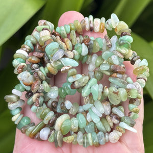 Australian Jade Chrysoprase 6-9mm chip beads natural gemstone chips 32" strand - Oz Beads 