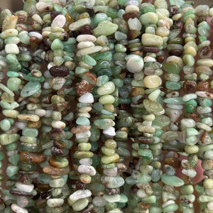 Australian Jade Chrysoprase 6-9mm chip beads natural gemstone chips 32" strand - Oz Beads 