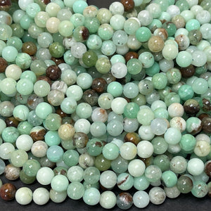 Australian Chrysoprase 6mm round natural gemstone beads 15.5" strand - Oz Beads 