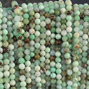 Australian Chrysoprase 6mm round natural gemstone beads 15.5" strand - Oz Beads 