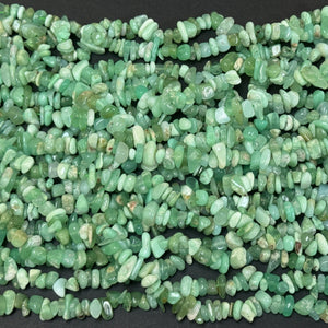 Australian Chrysoprase 7-10mm mint green chip beads natural gemstone chips 16" strand - Oz Beads 