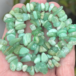 Australian Chrysoprase 7-10mm mint green chip beads natural gemstone chips 16" strand - Oz Beads 