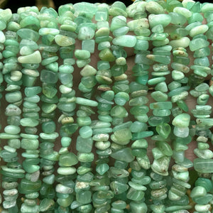 Australian Chrysoprase 7-10mm mint green chip beads natural gemstone chips 16" strand - Oz Beads 