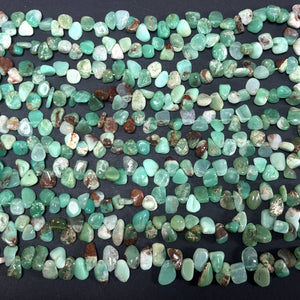 Australian Chrysoprase 8-12mm top side drilled free-form natural gemstone beads 16" strand - Oz Beads 