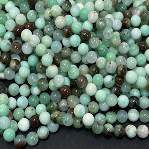Australian Chrysoprase 8mm round natural gemstone beads 15.5" strand - Oz Beads 