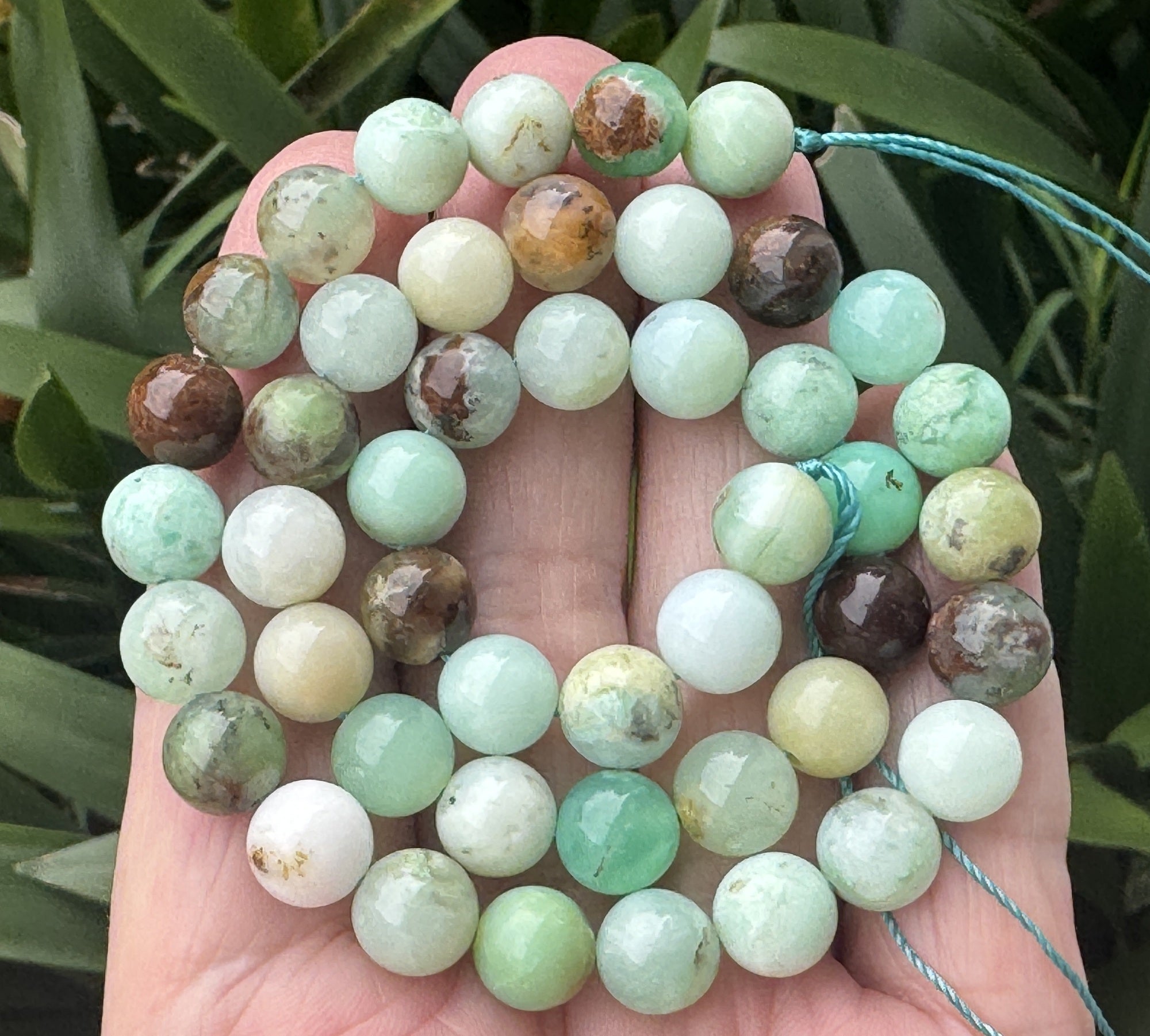 Australian Chrysoprase 8mm round natural gemstone beads 15.5" strand - Oz Beads 
