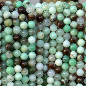 Australian Chrysoprase 8mm round natural gemstone beads 15.5" strand - Oz Beads 