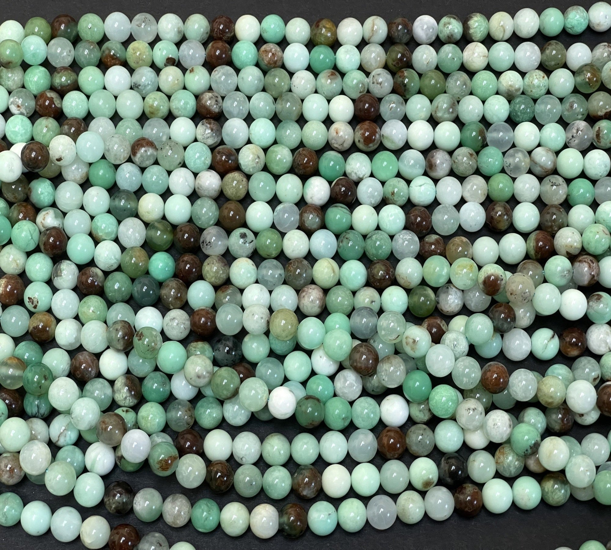 Australian Chrysoprase 8mm round natural gemstone beads 15.5" strand - Oz Beads 