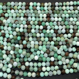 Australian Chrysoprase 8mm round natural gemstone beads 15.5" strand - Oz Beads 