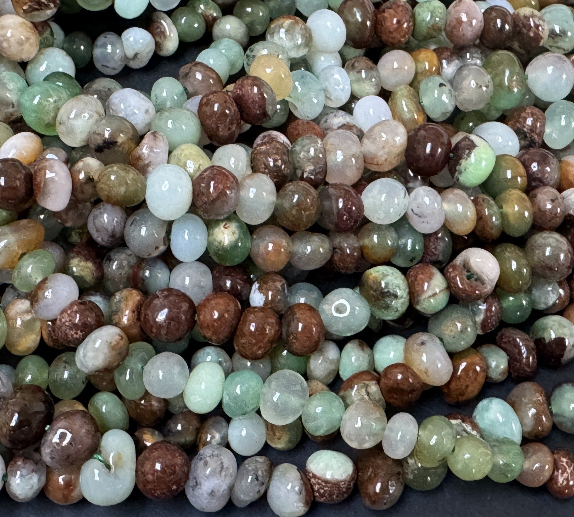 Australian Chrysoprase 8x6mm rounded freeform nuggets natural gemstone beads 15.5" strand - Oz Beads 