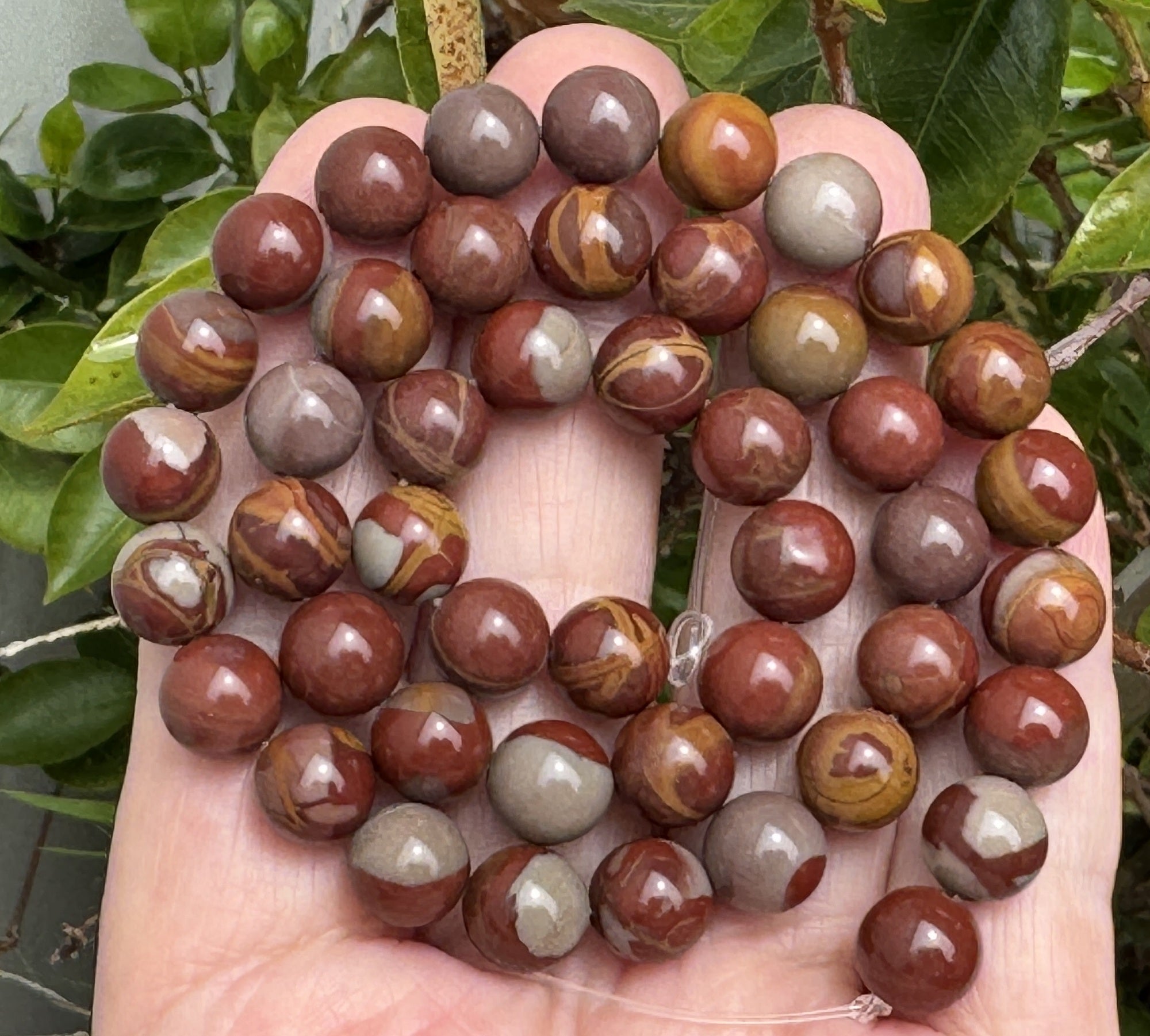 Australian Noreena Jasper 8mm round gemstone beads 15" strand - Oz Beads 