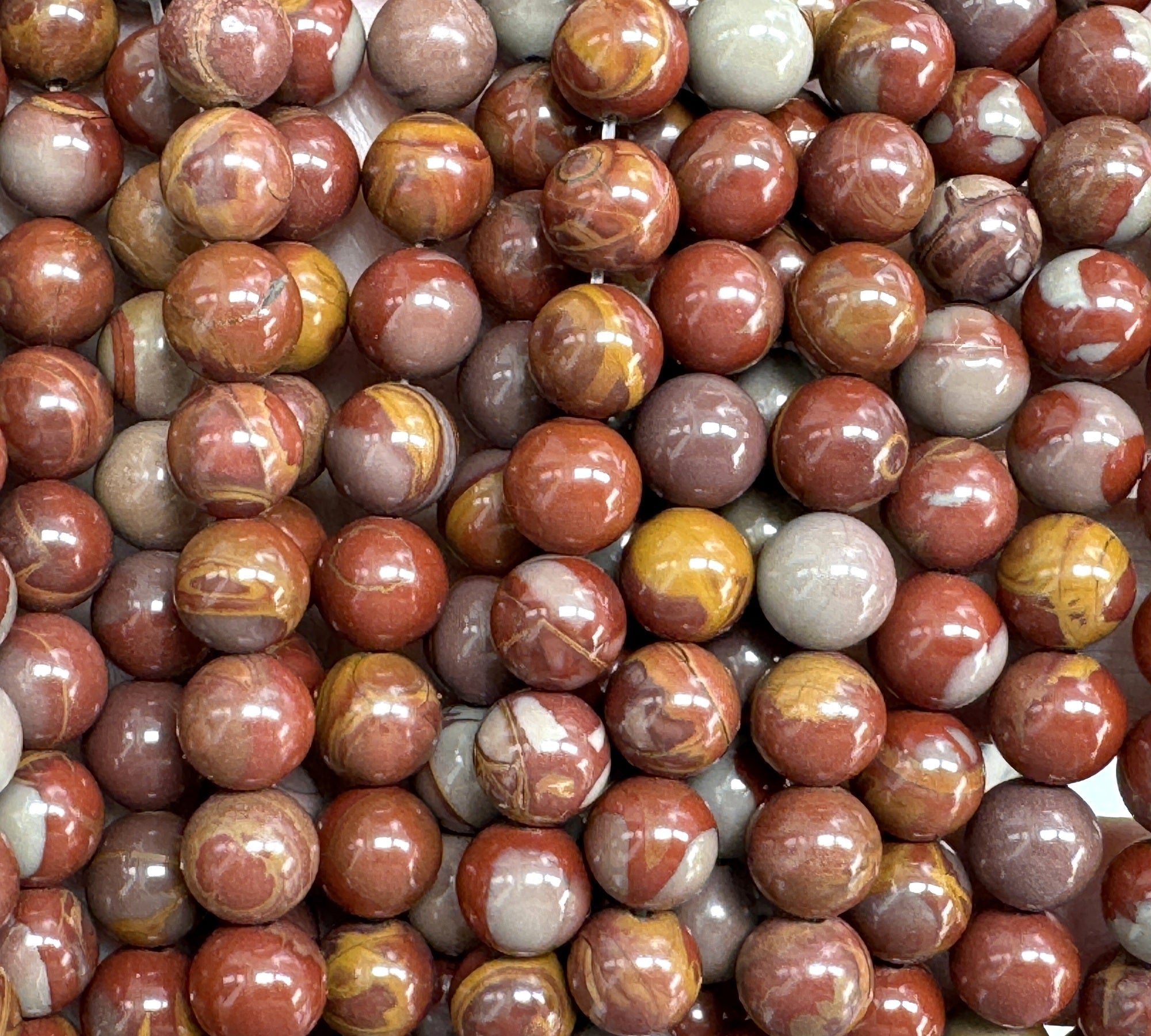 Australian Noreena Jasper 8mm round gemstone beads 15" strand - Oz Beads 