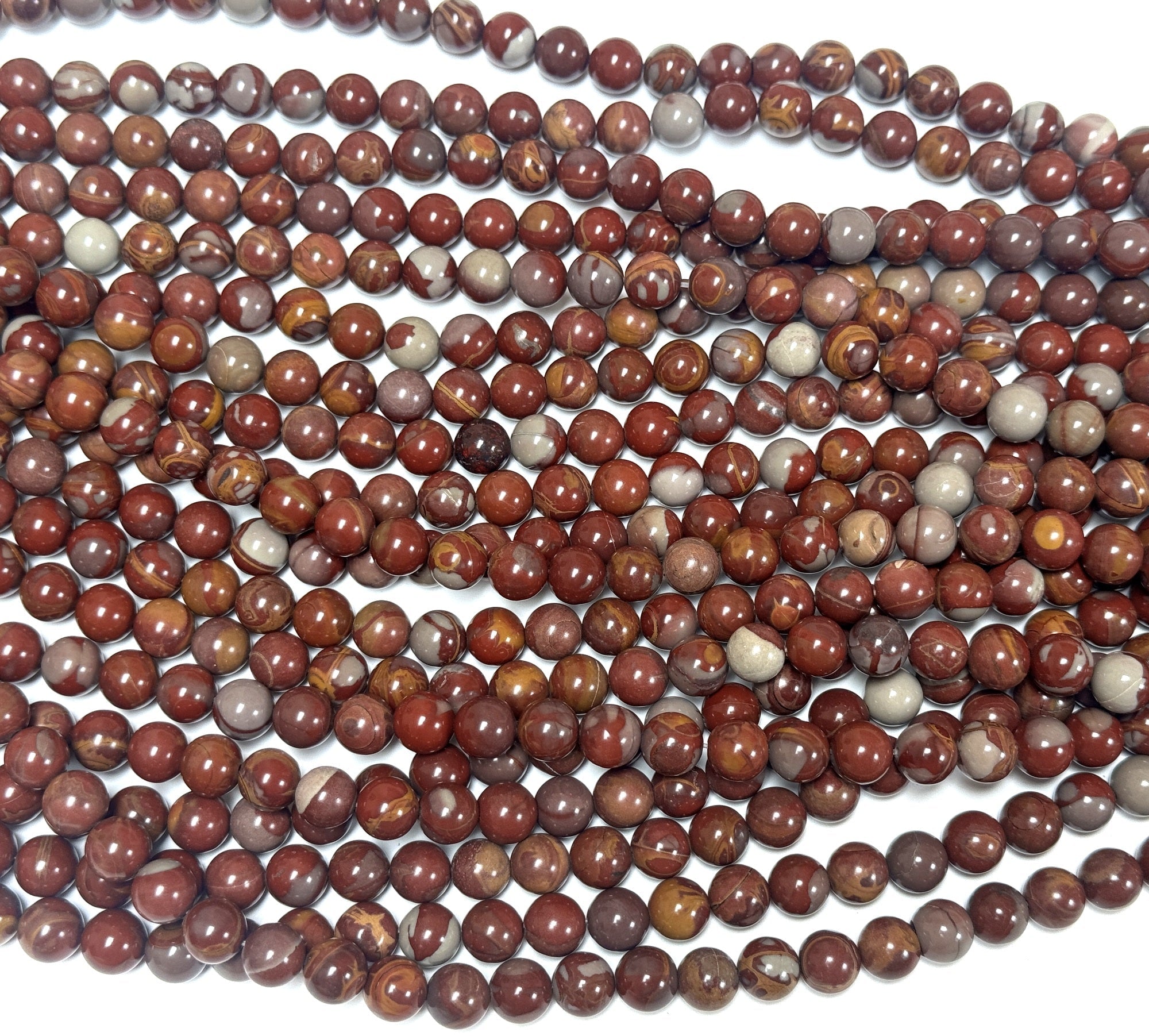 Australian Noreena Jasper 8mm round gemstone beads 15" strand - Oz Beads 