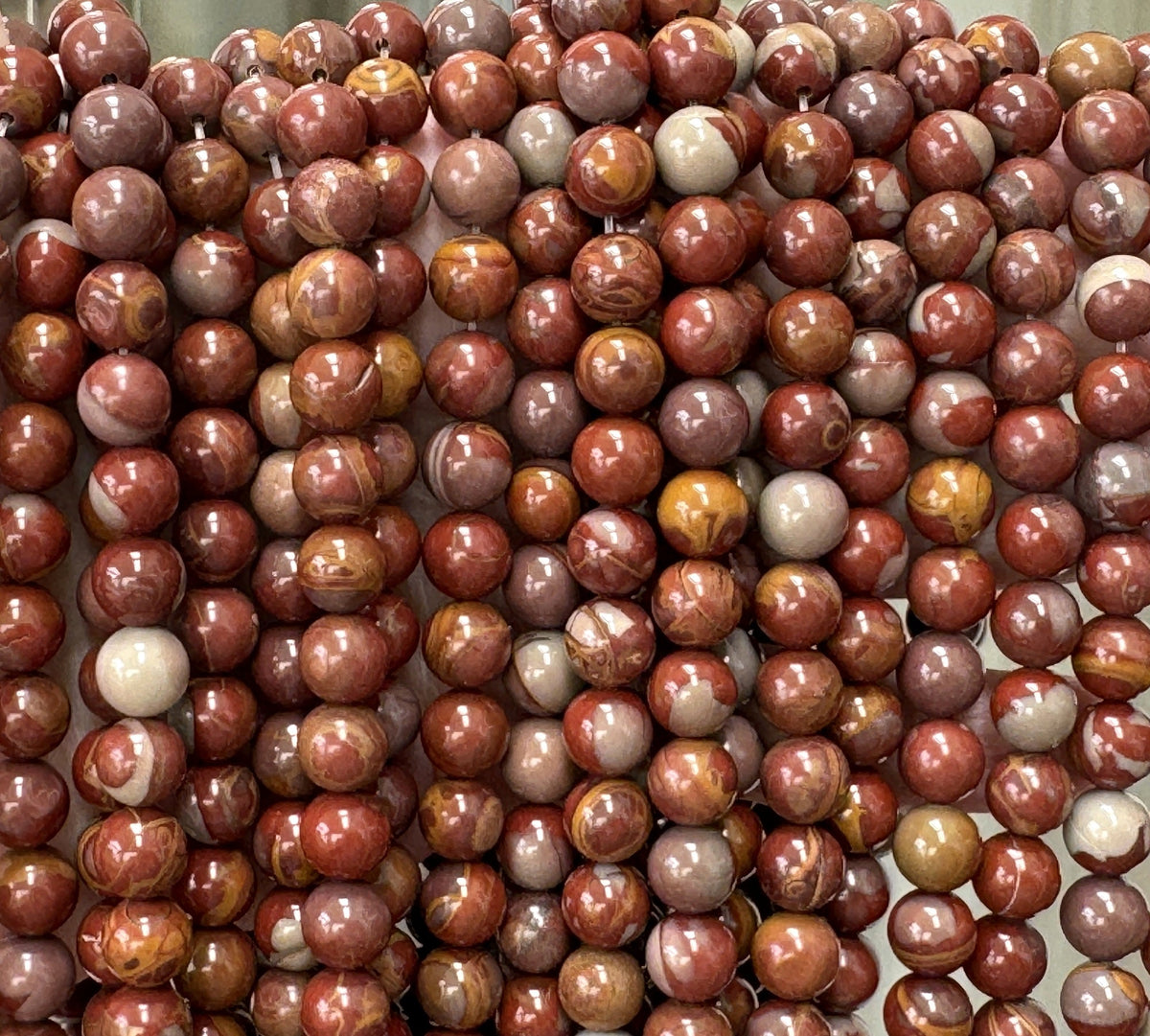 Australian Noreena Jasper 8mm round gemstone beads 15" strand - Oz Beads 