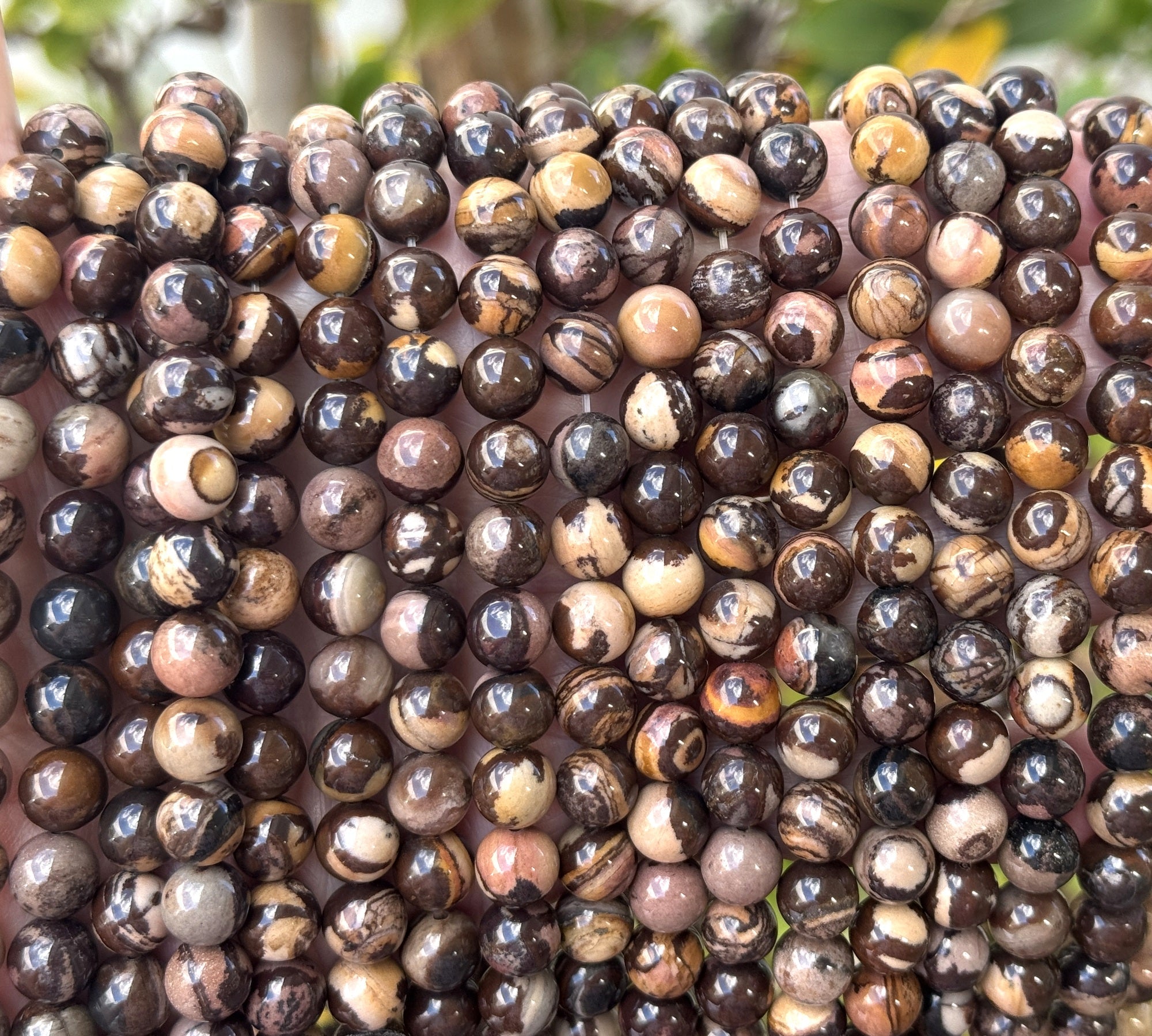 Australian Outback Jasper 8mm round gemstone beads 16" strand - Oz Beads 