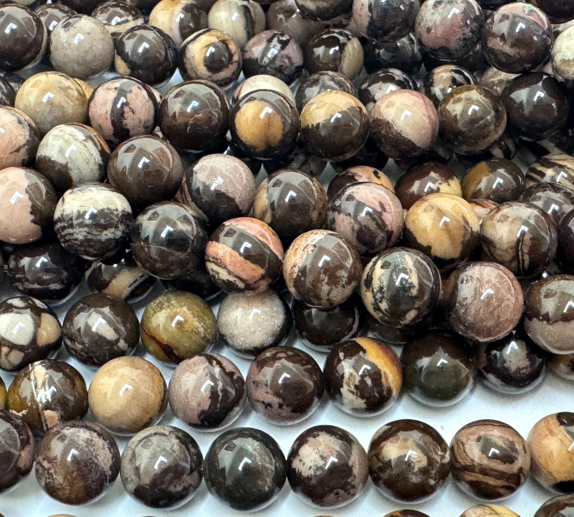 Australian Outback Jasper 8mm round gemstone beads 16" strand - Oz Beads 