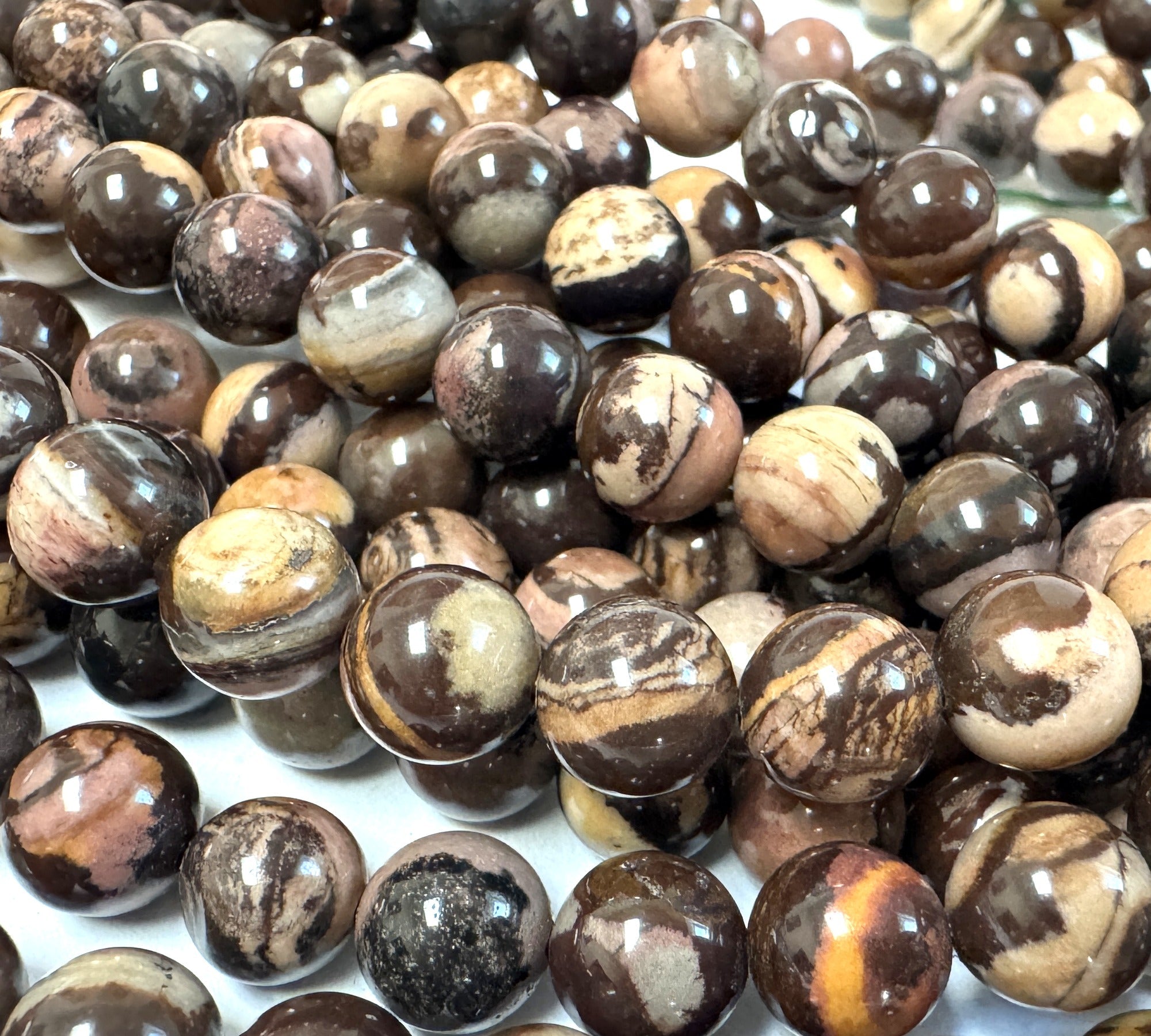 Australian Outback Jasper 8mm round gemstone beads 16" strand - Oz Beads 