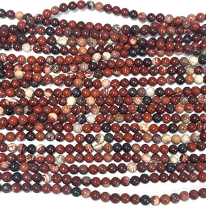Australian Red Snakeskin Jasper 6mm round gemstone beads 15" strand - Oz Beads 