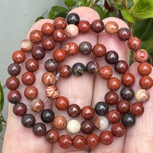 Australian Red Snakeskin Jasper 6mm round gemstone beads 15" strand - Oz Beads 