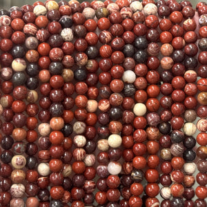 Australian Red Snakeskin Jasper 6mm round gemstone beads 15" strand - Oz Beads 