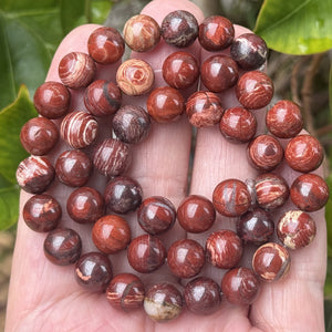 Australian Red Snakeskin Jasper 8mm round gemstone beads 15" strand - Oz Beads 