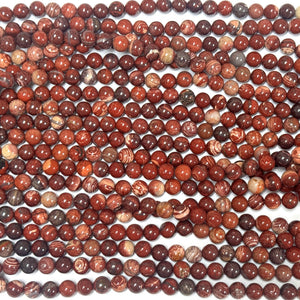 Australian Red Snakeskin Jasper 8mm round gemstone beads 15" strand - Oz Beads 