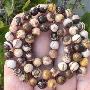 Australian Zebra Jasper 6mm round natural gemstone beads 15" strand - Oz Beads 