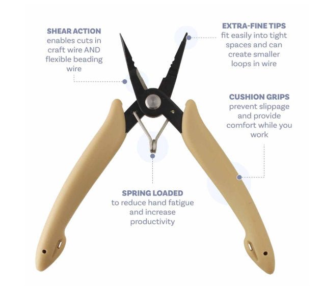 Beadsmith All-in-One Pliers - Round Nose, Chain Nose, Crimper, Cutter - Oz Beads