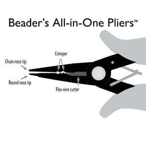 Beadsmith All-in-One Pliers - Round Nose, Chain Nose, Crimper, Cutter - Oz Beads