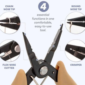 Beadsmith All-in-One Pliers - Round Nose, Chain Nose, Crimper, Cutter - Oz Beads