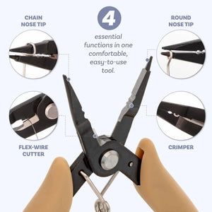 Beadsmith All-in-One Pliers - Round Nose, Chain Nose, Crimper, Cutter - Oz Beads