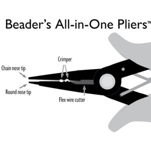 Beadsmith All-in-One Pliers - Round Nose, Chain Nose, Crimper, Cutter - Oz Beads