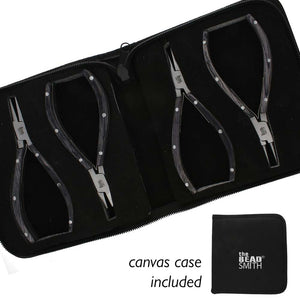 Beadsmith Natural Elements Wooden Handle 4-piece Plier Set - BLACK - Oz Beads