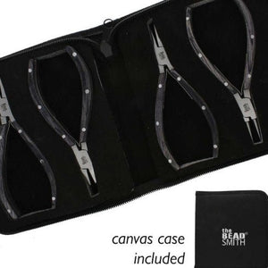 Beadsmith Natural Elements Wooden Handle 4-piece Plier Set - BLACK - Oz Beads