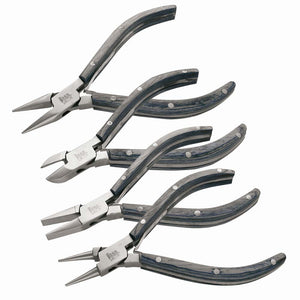 Beadsmith Natural Elements Wooden Handle 4-piece Plier Set - BLACK - Oz Beads