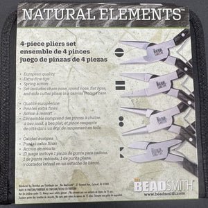 Beadsmith Natural Elements Wooden Handle 4-piece Plier Set - BLACK - Oz Beads