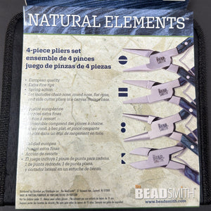 Beadsmith Natural Elements Wooden Handle 4-piece Plier Set - BLUE - Oz Beads