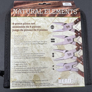 Beadsmith Natural Elements Wooden Handle 4-piece Plier Set - NATURAL - Oz Beads