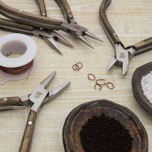 Beadsmith Natural Elements Wooden Handle 4-piece Plier Set - NATURAL - Oz Beads