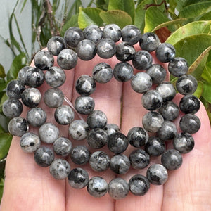 Black Labradorite Larvikite 6mm round natural gemstone beads 15" strand - Oz Beads 