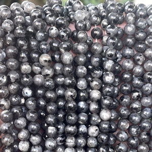 Black Labradorite Larvikite 6mm round natural gemstone beads 15" strand - Oz Beads 