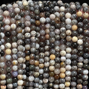 Black Opal 6mm round natural gemstone beads 15" strand - Oz Beads 