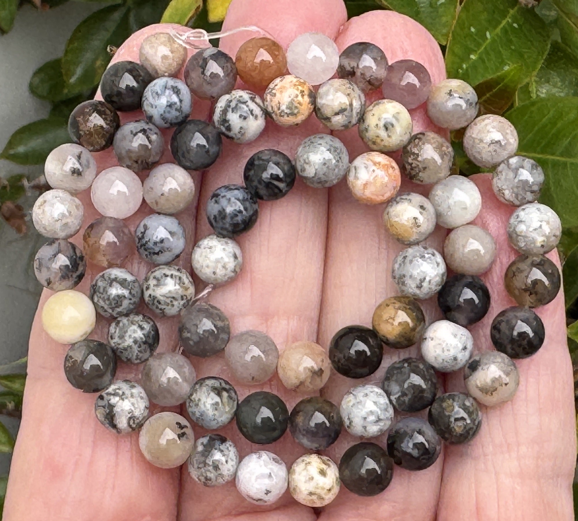 Black Opal 6mm round natural gemstone beads 15" strand - Oz Beads 