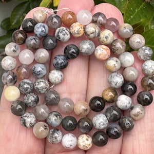 Black Opal 6mm round natural gemstone beads 15" strand - Oz Beads 