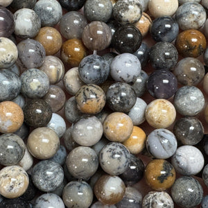 Black Opal 8mm round natural gemstone beads 15" strand - Oz Beads 