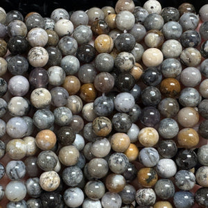 Black Opal 8mm round natural gemstone beads 15" strand - Oz Beads 